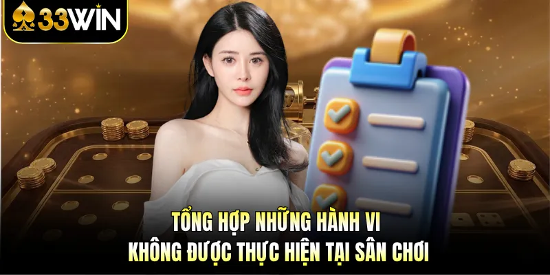 Điều Khoản Điều Kiện 33WIN - Quy Định Tân Thủ Cần Nắm 3 Tổng hợp những hành vi không được thực hiện tại sân chơi